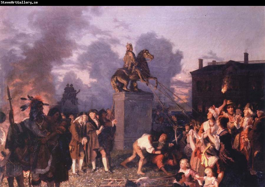 Johannes Adam  Oertel Pulling Down the Statue of King George III